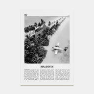 Maldives Travel B&W No 3 Poster