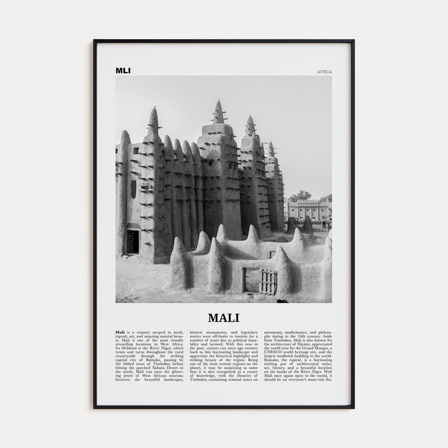 Mali Travel B&W Poster