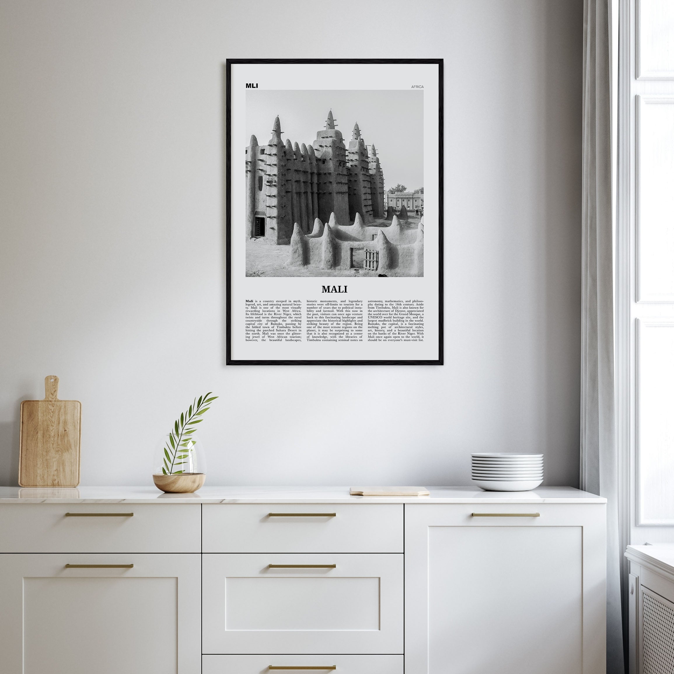 Mali Travel B&W Poster