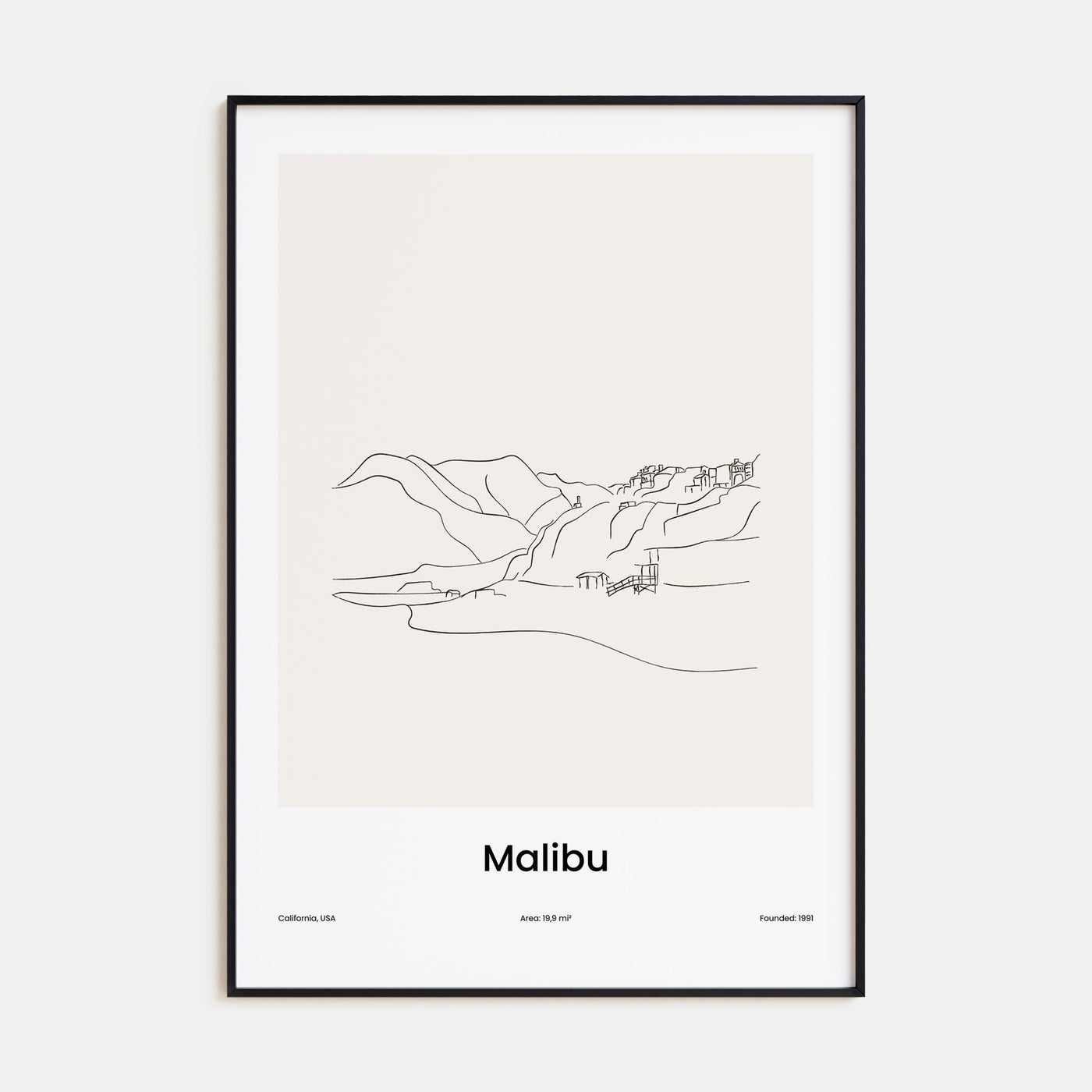 Malibu Drawn Poster