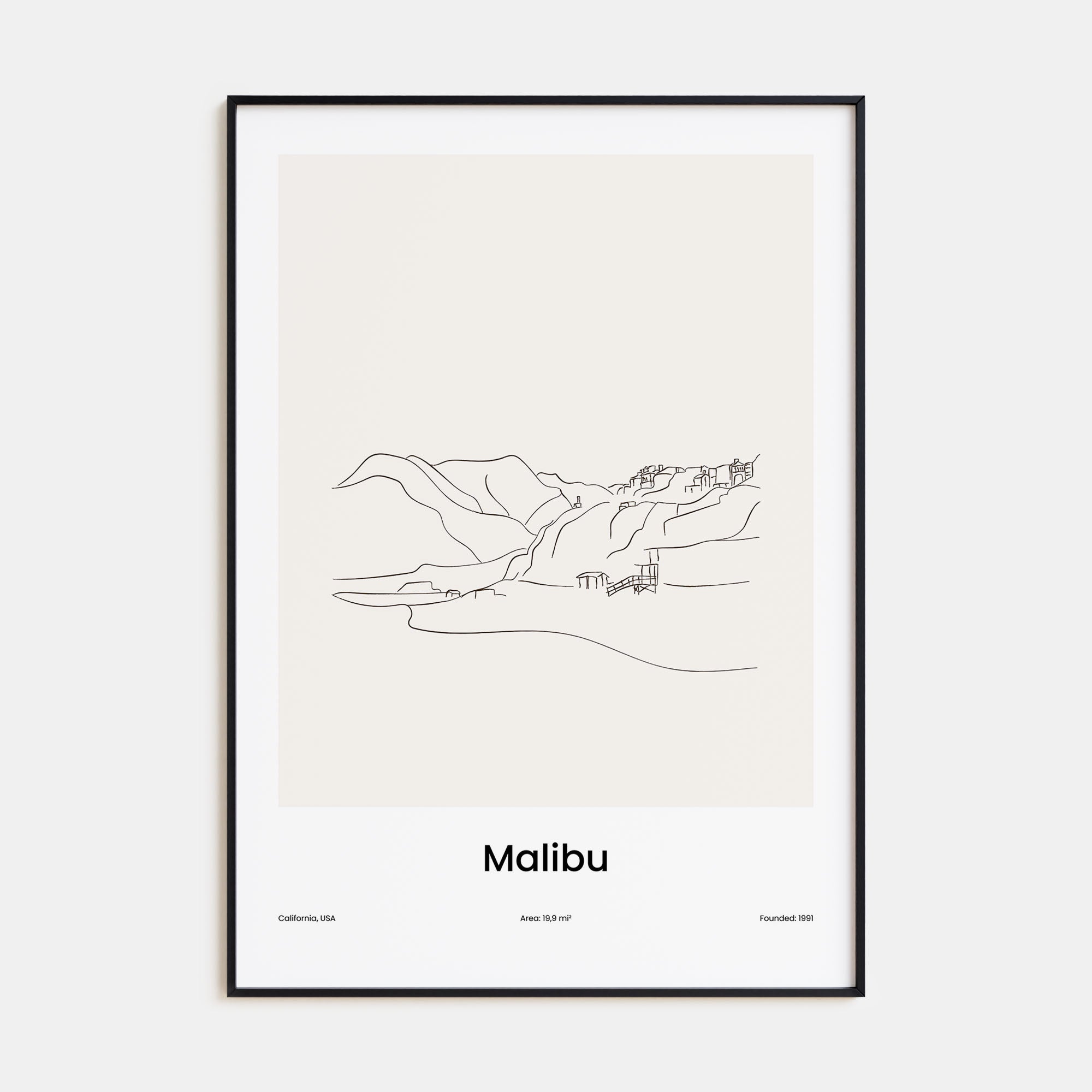 Malibu Drawn Poster