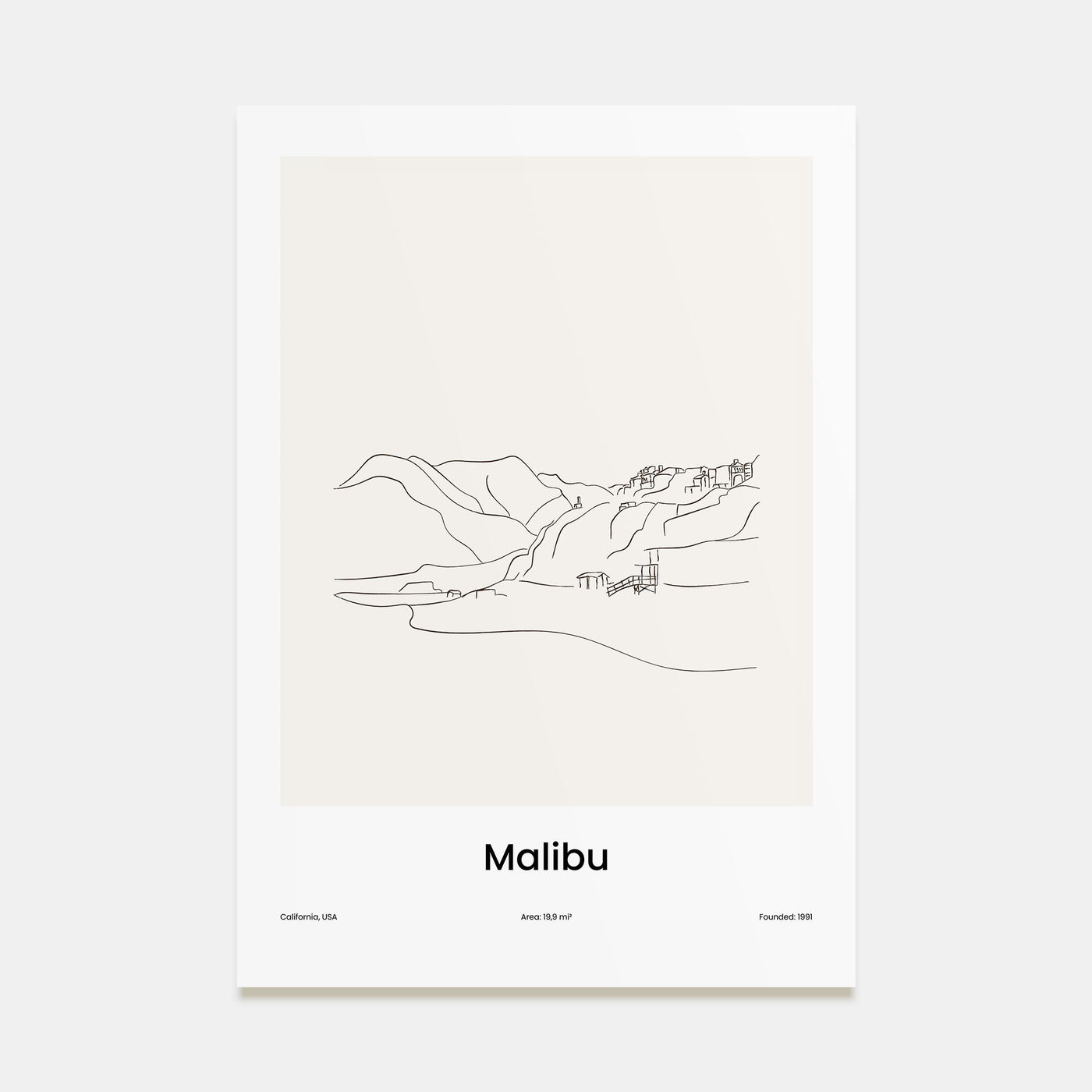 Malibu Drawn Poster