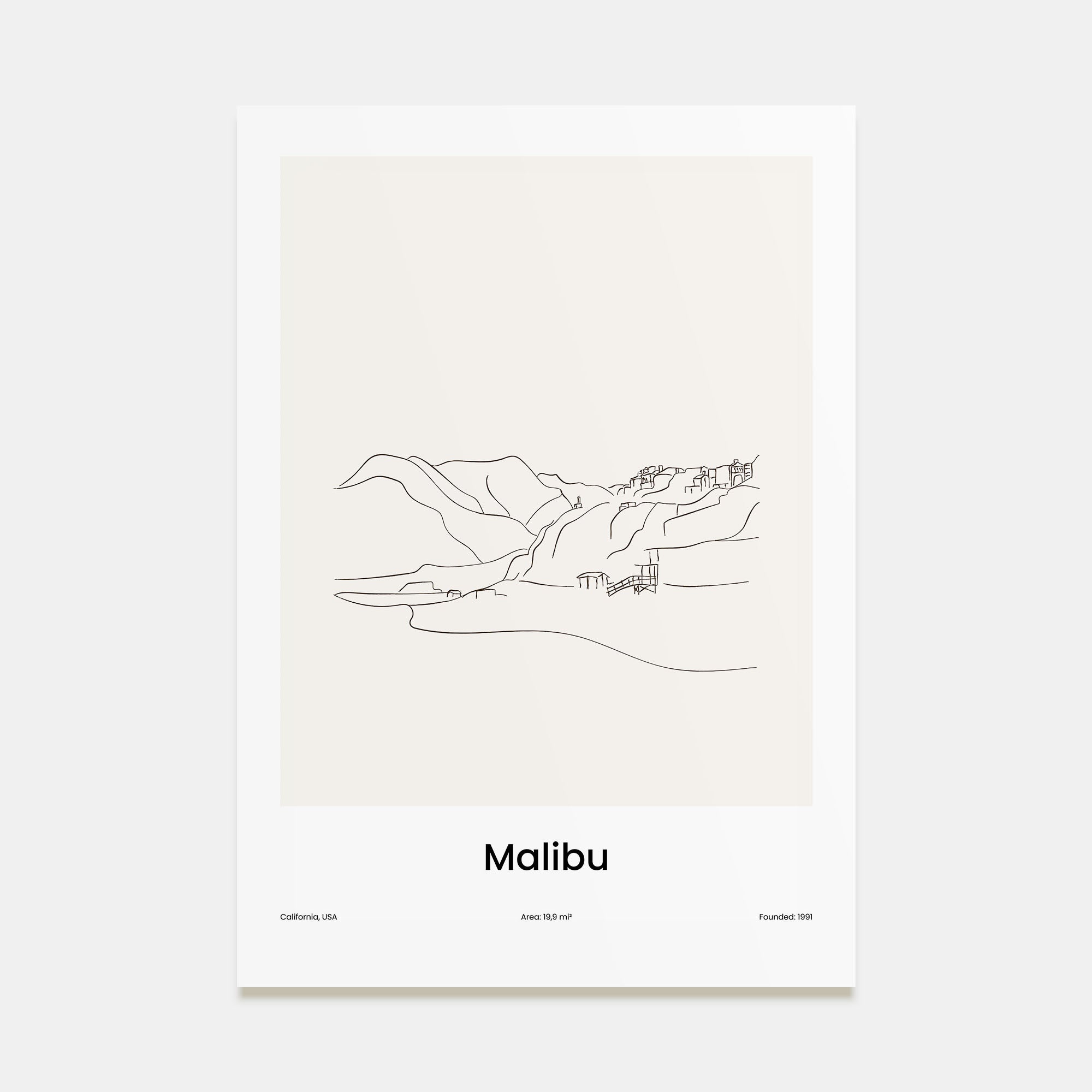 Malibu Drawn Poster