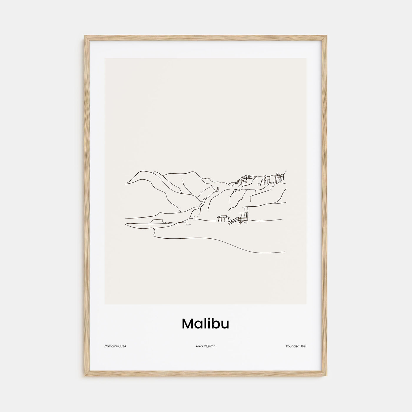 Malibu Drawn Poster