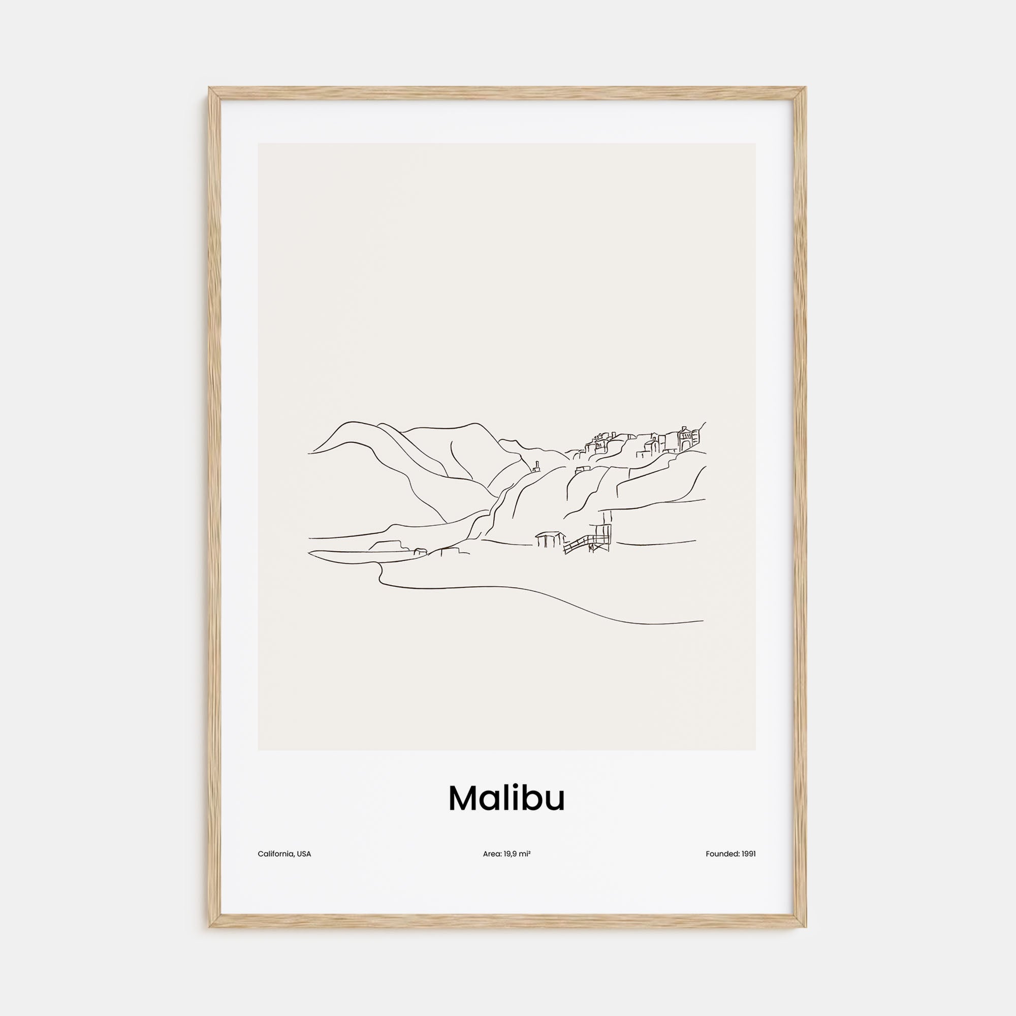 Malibu Drawn Poster