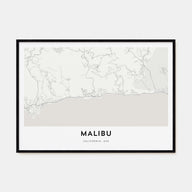 Malibu Map Landscape Poster