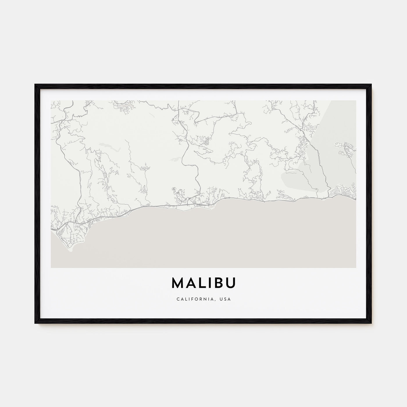 Malibu Map Landscape Poster