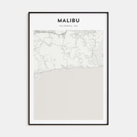 Malibu Map Portrait Poster