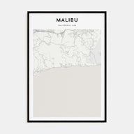 Malibu Map Portrait Poster