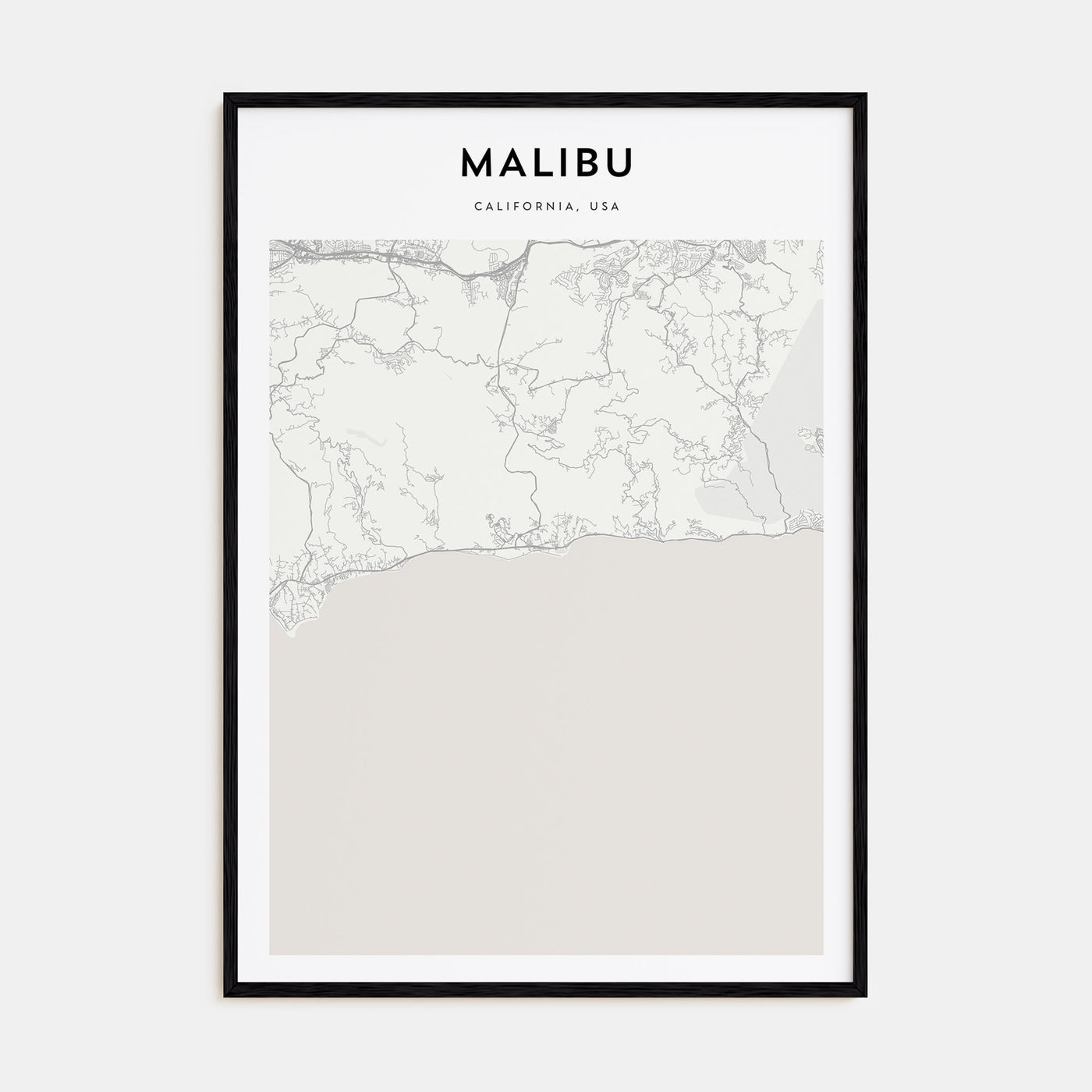 Malibu Map Portrait Poster