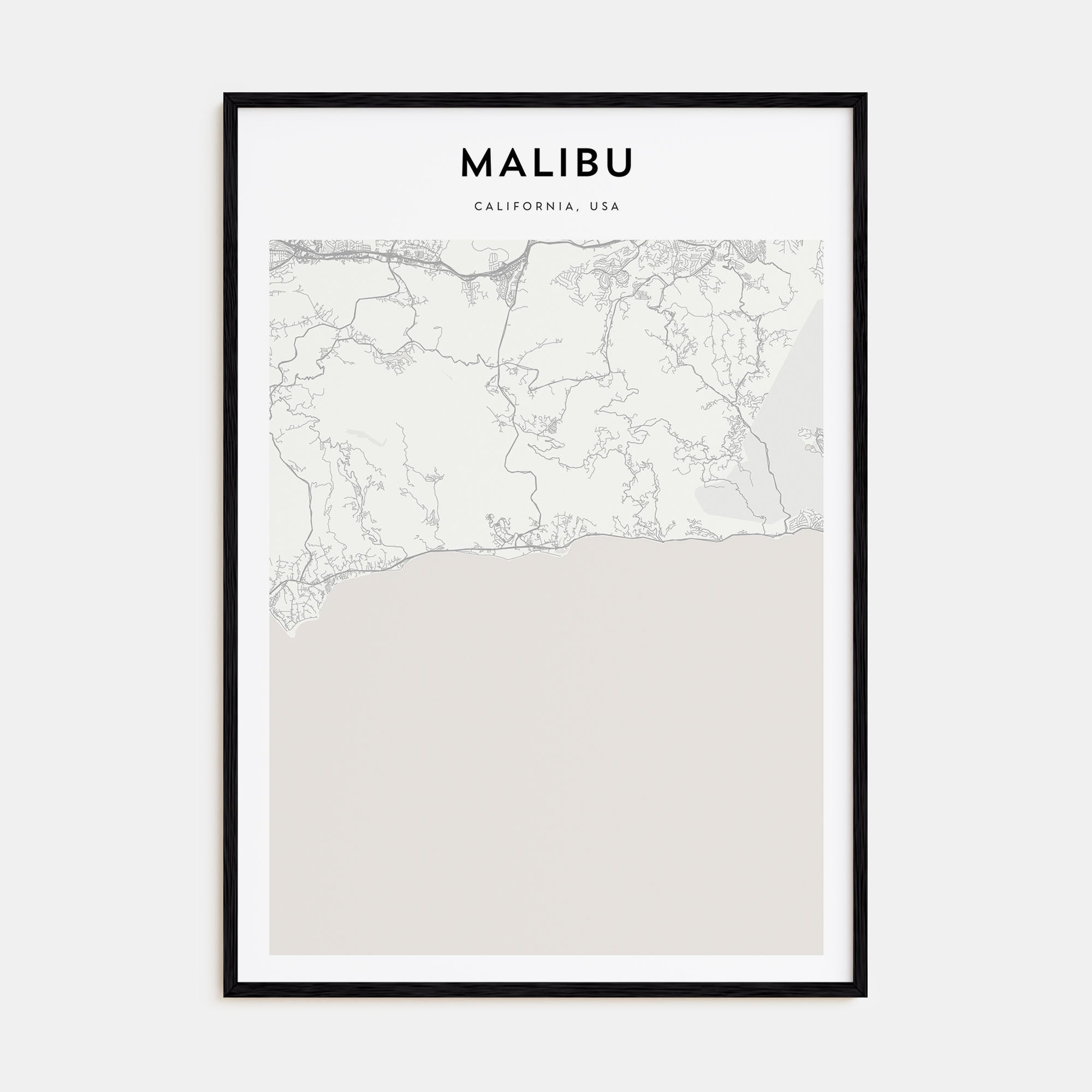 Malibu Map Portrait Poster