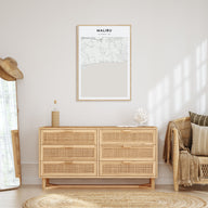 Malibu Map Portrait Poster