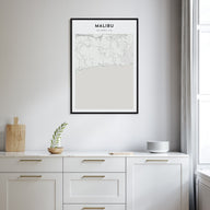 Malibu Map Portrait Poster