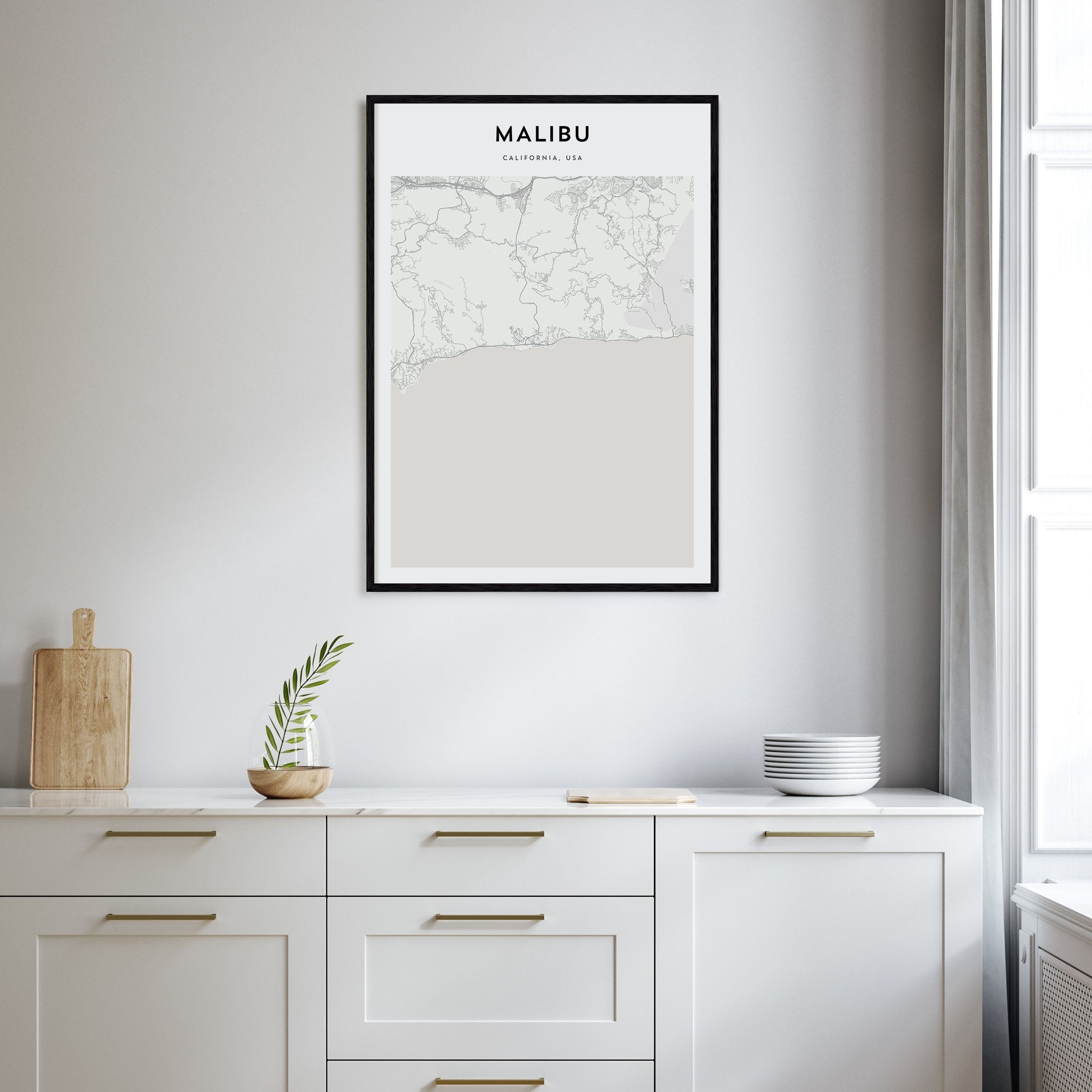 Malibu Map Portrait Poster