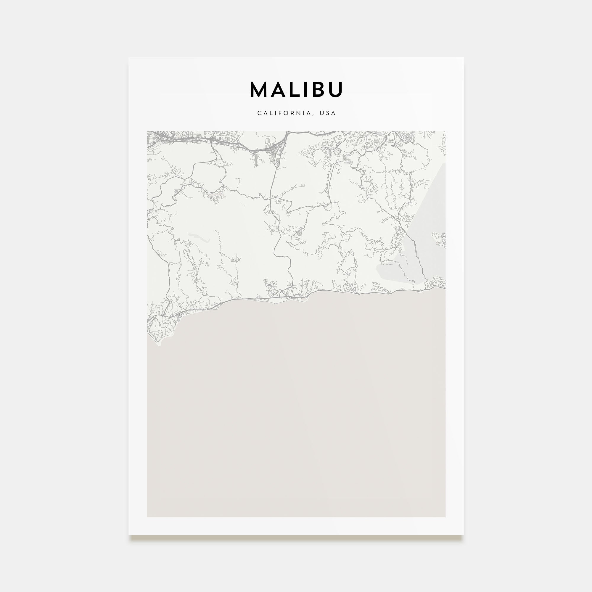 Malibu Map Portrait Poster