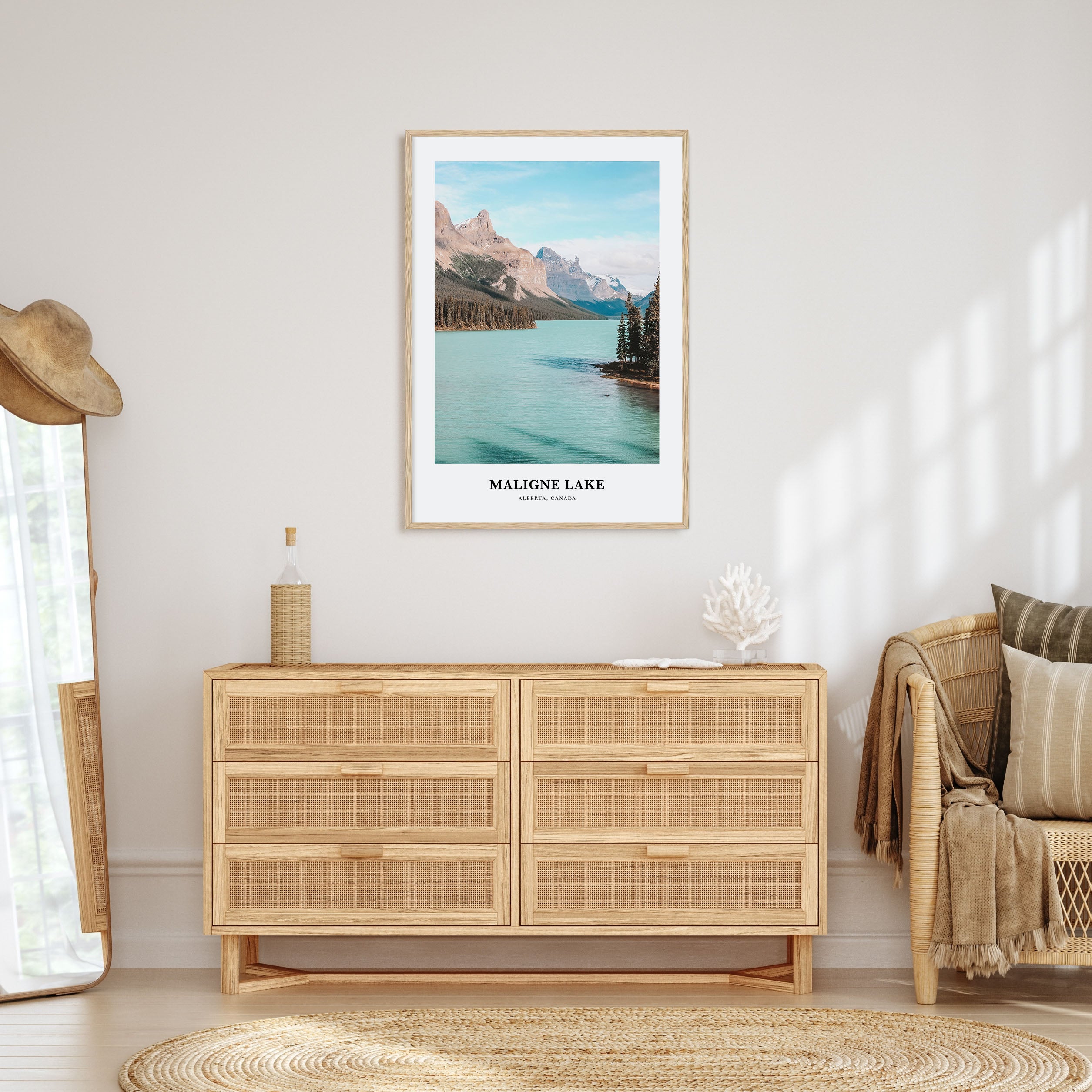 Maligne Lake Portrait Color Poster