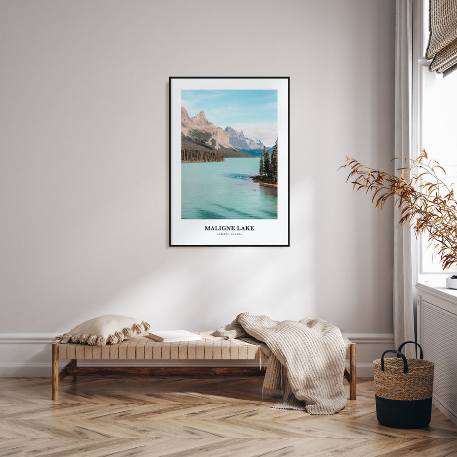 Maligne Lake Portrait Color Poster