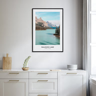 Maligne Lake Portrait Color Poster