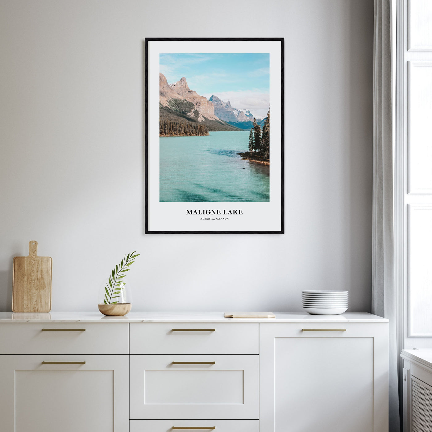 Maligne Lake Portrait Color Poster