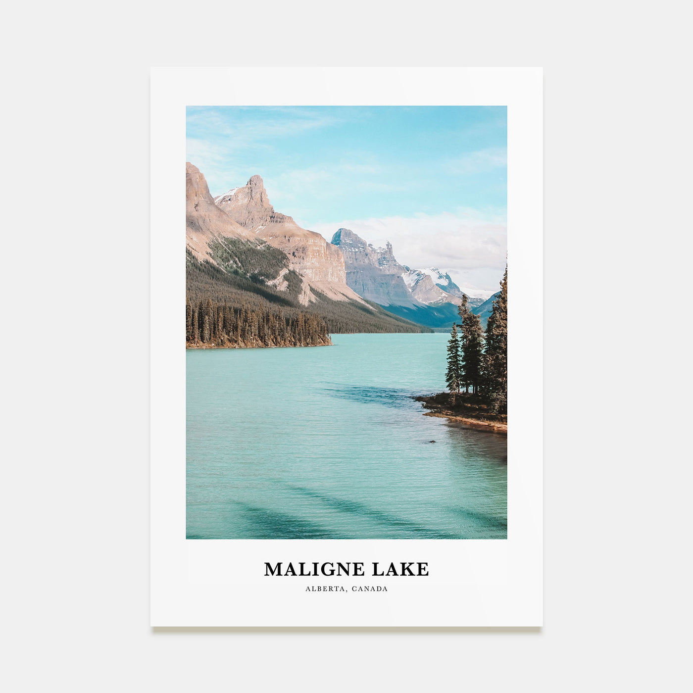 Maligne Lake Portrait Color Poster