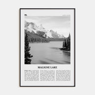 Maligne Lake Travel B&W Poster