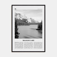 Maligne Lake Travel B&W Poster