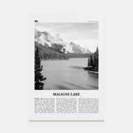 Maligne Lake Travel B&W Poster
