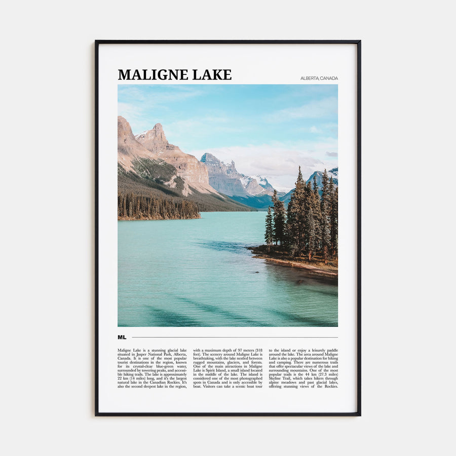 Maligne Lake Travel Color Poster