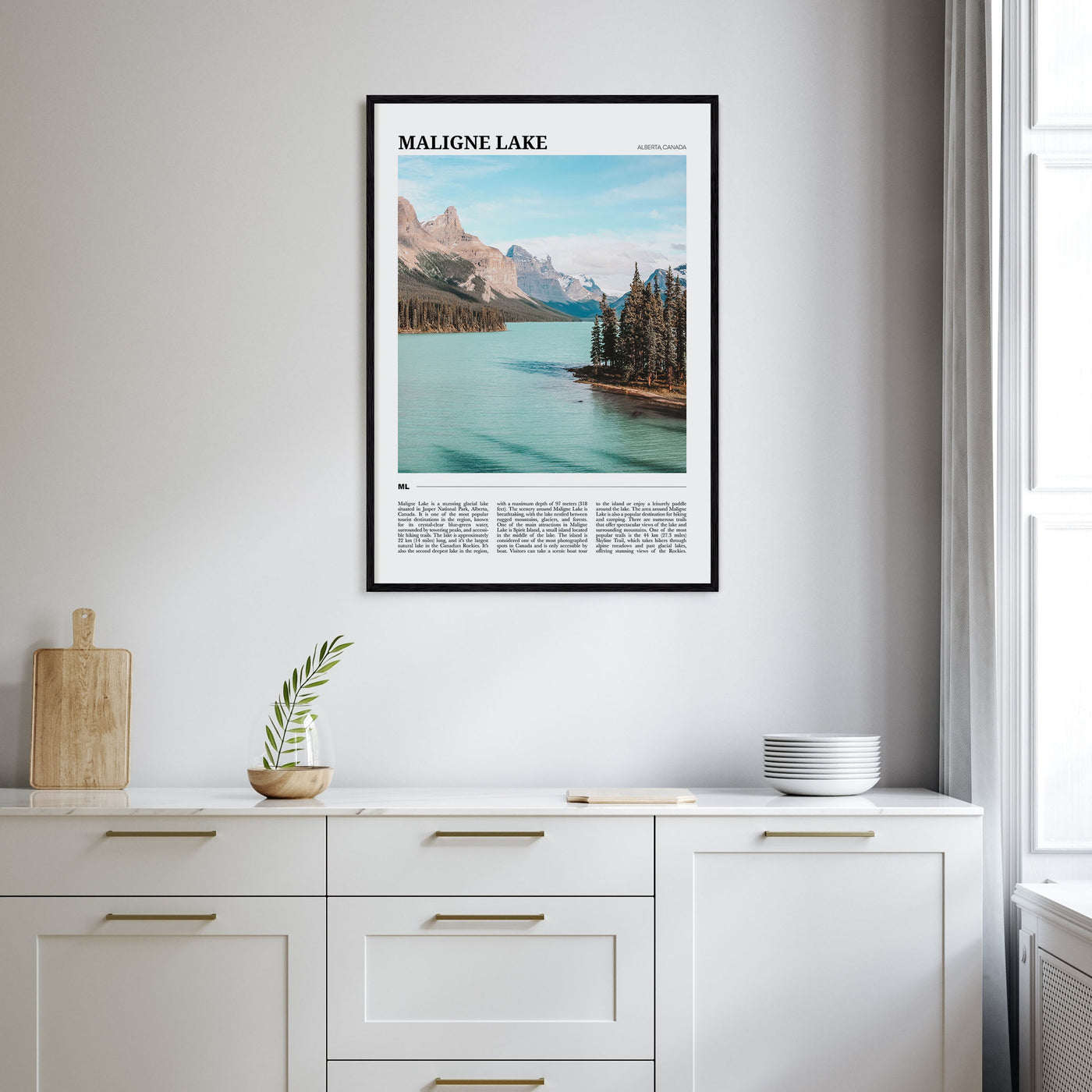 Maligne Lake Travel Color Poster