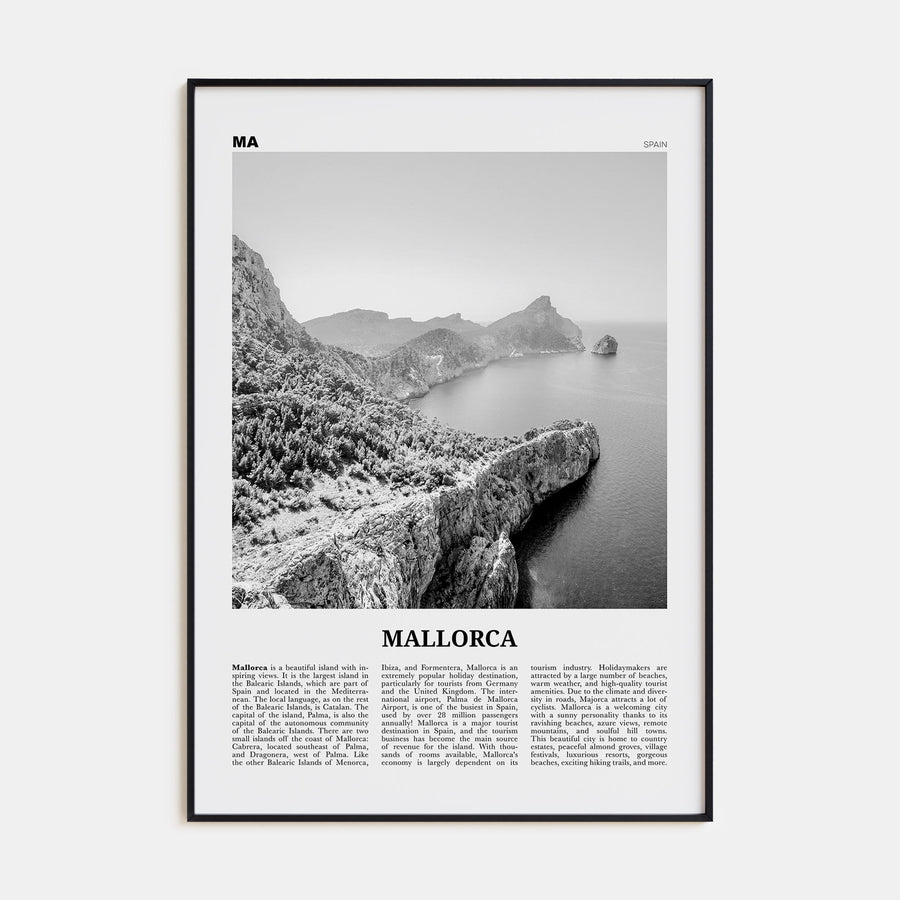 Mallorca Travel B&W No 1 Poster