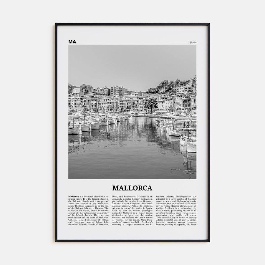 Mallorca Travel B&W No 2 Poster
