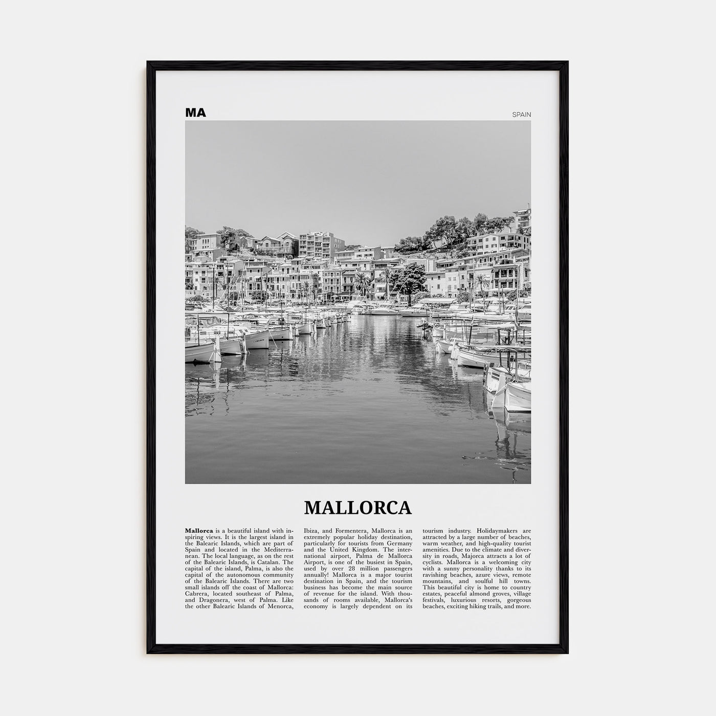 Mallorca Travel B&W No 2 Poster