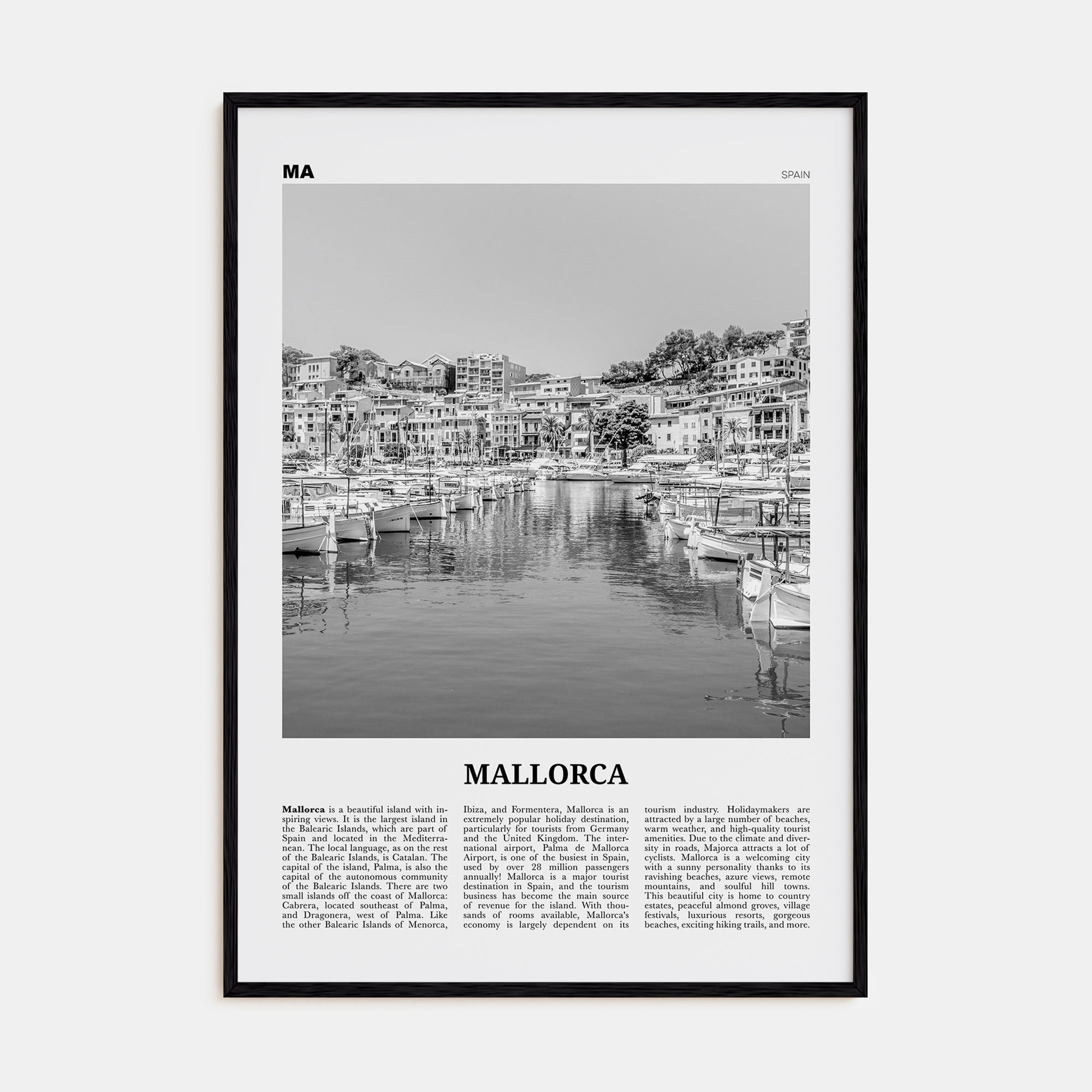 Mallorca Travel B&W No 2 Poster