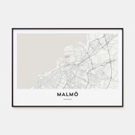 Malmö Map Landscape Poster