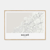 Malmö Map Landscape Poster