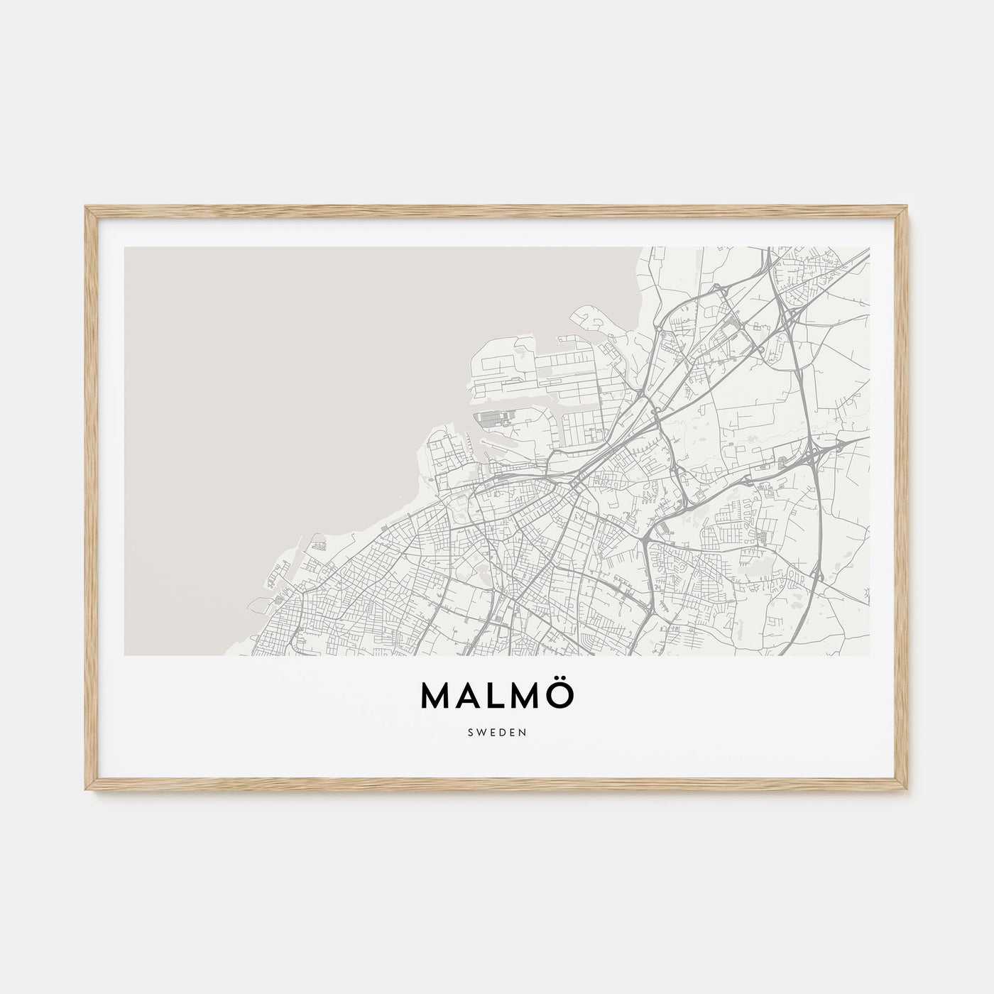 Malmö Map Landscape Poster