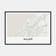 Malmö Map Landscape Poster