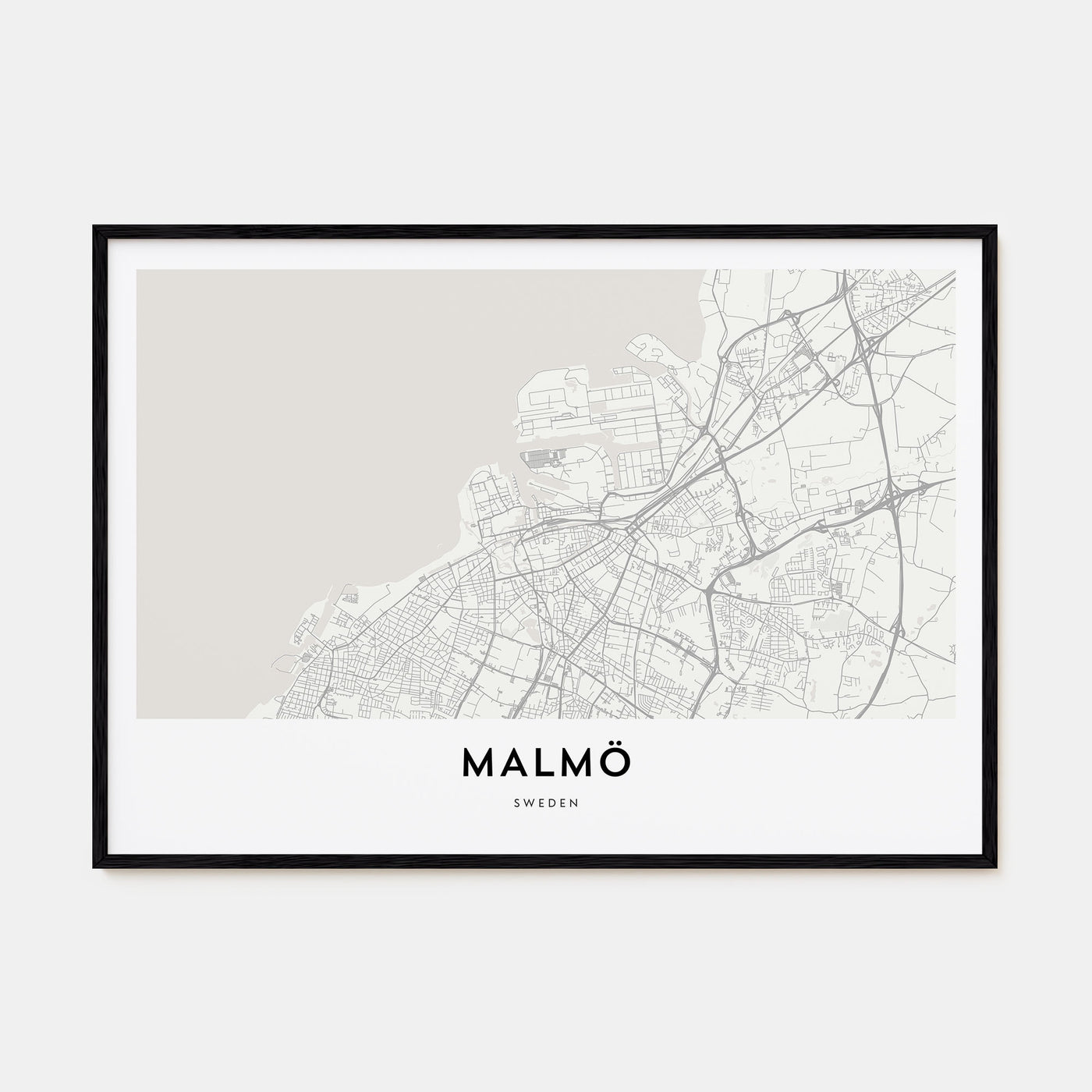 Malmö Map Landscape Poster