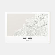 Malmö Map Landscape Poster