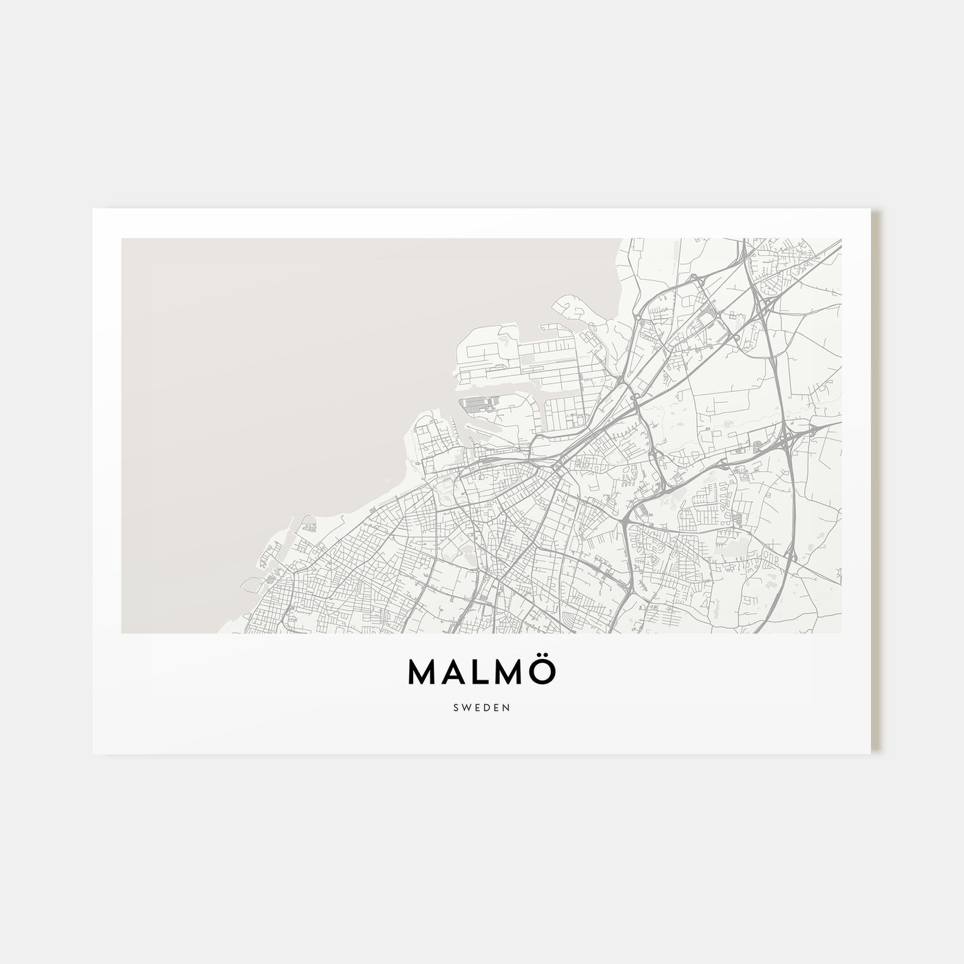 Malmö Map Landscape Poster
