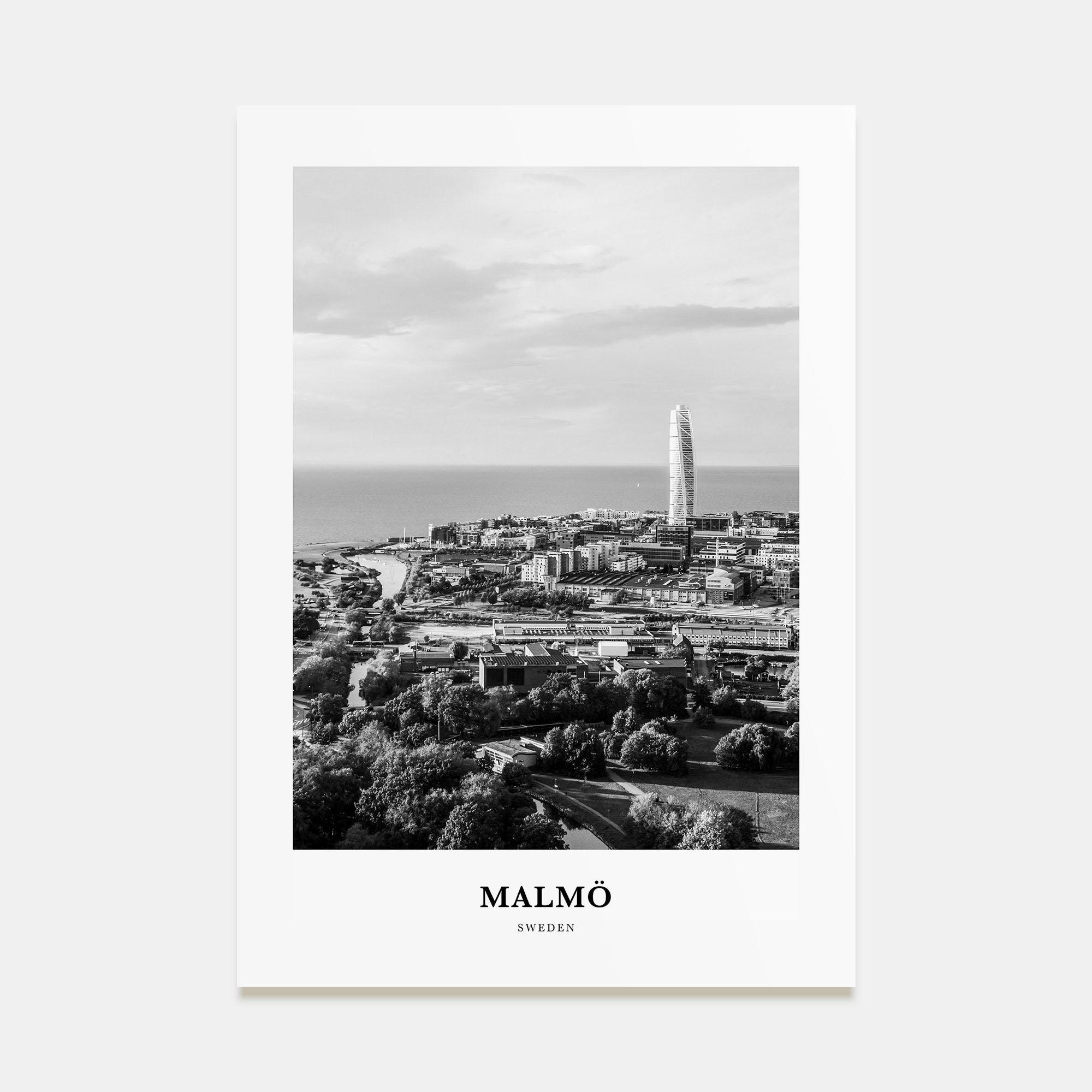 Malmö Portrait B&W Poster