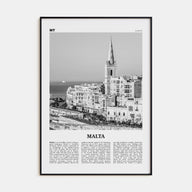 Malta Travel B&W Poster