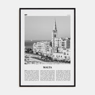 Malta Travel B&W Poster