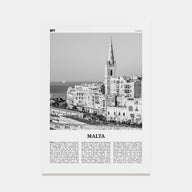 Malta Travel B&W Poster