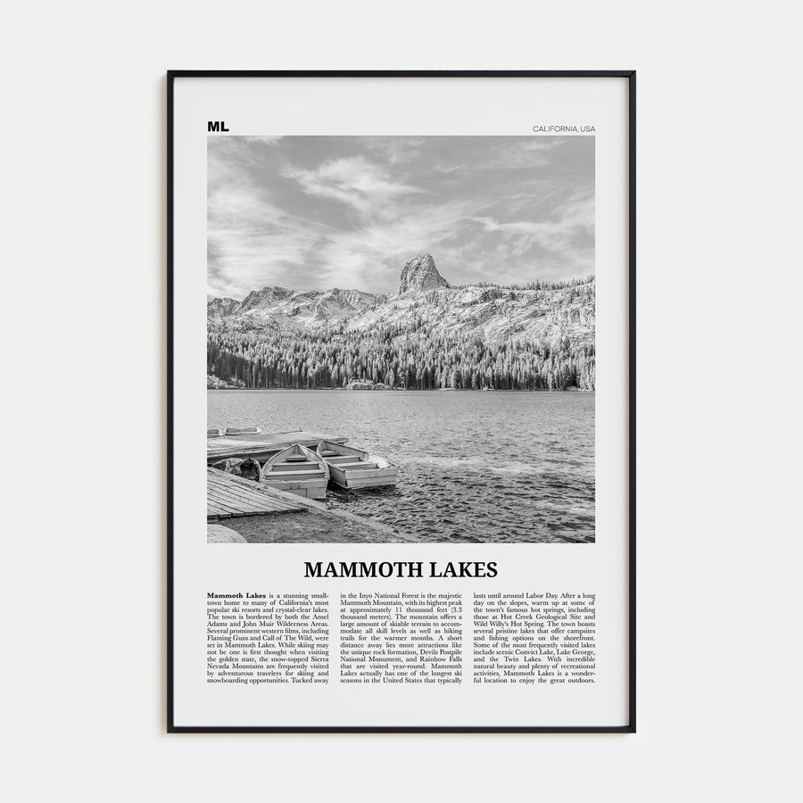 Mammoth Lakes Travel B&W Poster