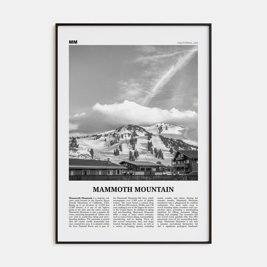 Mammoth Mountain Travel B&W Poster