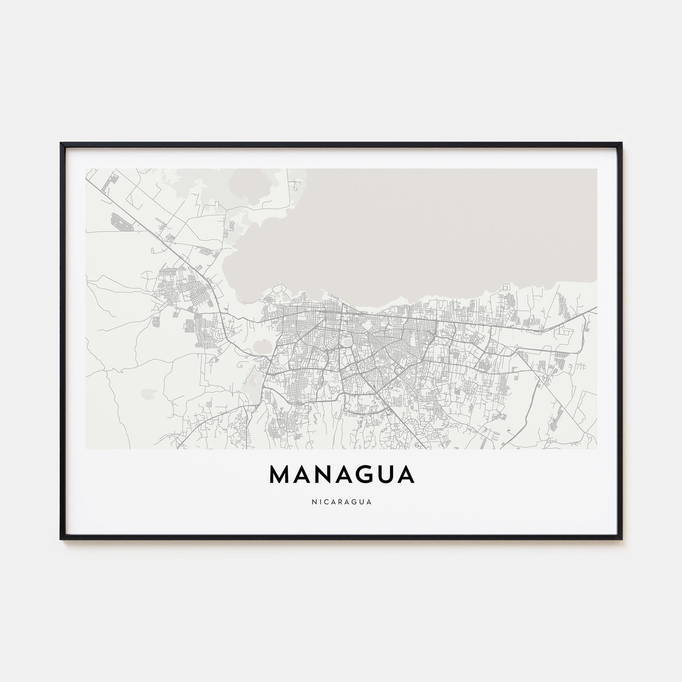 Managua Map Landscape Poster