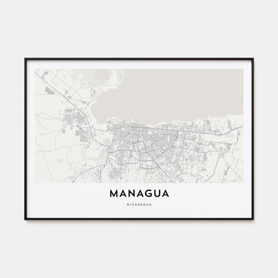 Managua Map Landscape Poster