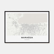 Managua Map Landscape Poster
