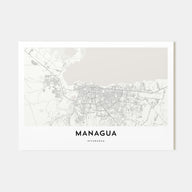 Managua Map Landscape Poster